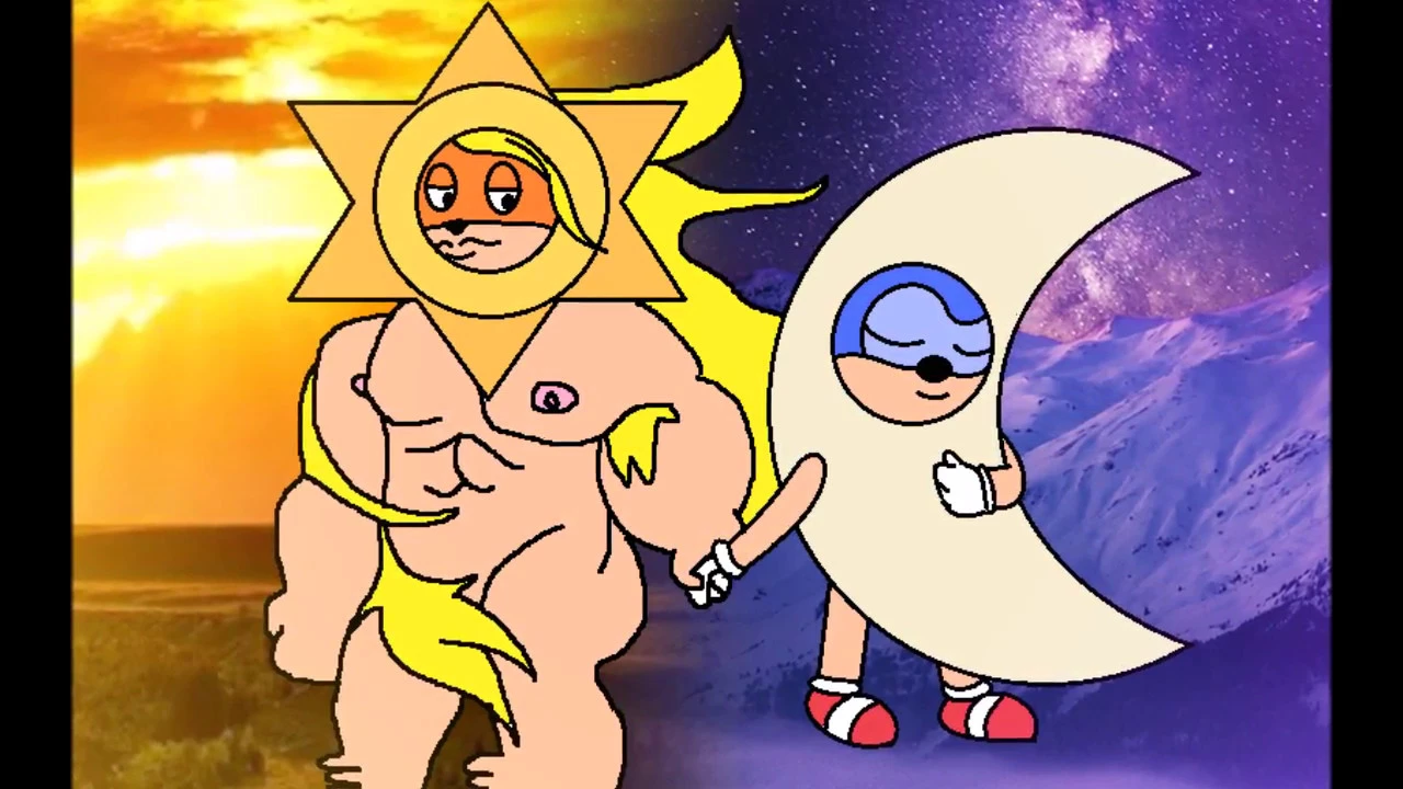 Bartleby x Sonic(Bardonic) Drawing - Sun☼ & Moon☽